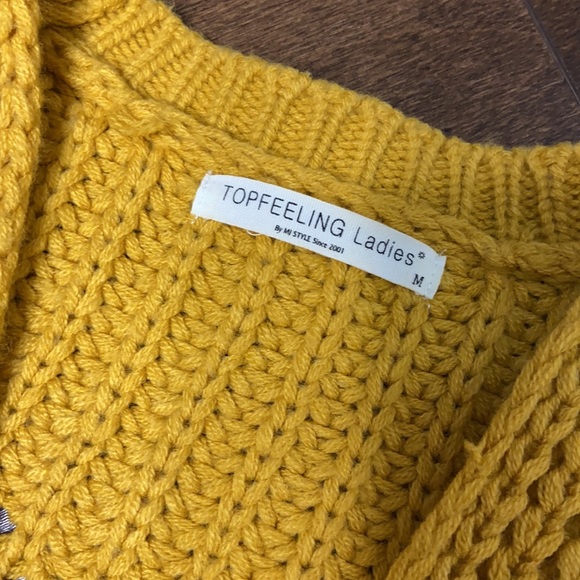 Mustard Yellow Open Front Cardigan - Picture 12 of 13